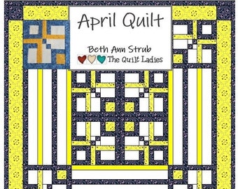 April Quilt Pattern - Log Cabin Quilt with a Twist - PDF Download