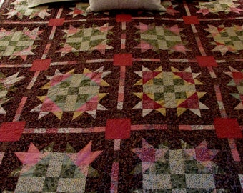 A Big Brown and Pink KING Quilt Pattern - PDF Downloads in Moments