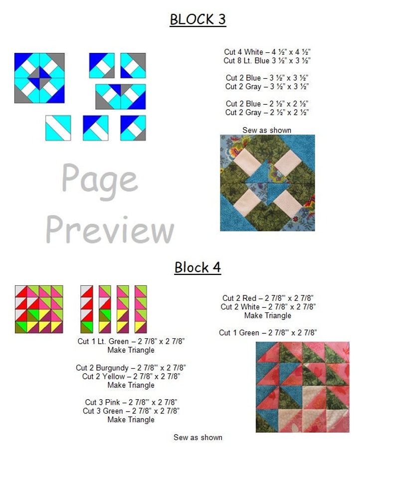 “The Ladies” quilt block sampler pattern book with  68 - Eight by Eight Inch quilt pattern blocks, quilt blocks not too small and not too large. And this quilt pattern is from The Quilt Ladies.