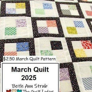 March Quilt Pattern 2025 Squares and Squares from The Quilt Ladies
