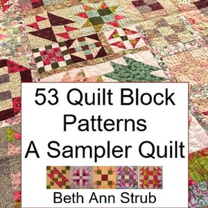53 Quilt Blocks a Quilt Pattern Book, Sampler Quilt Pattern how to -  PDF Download