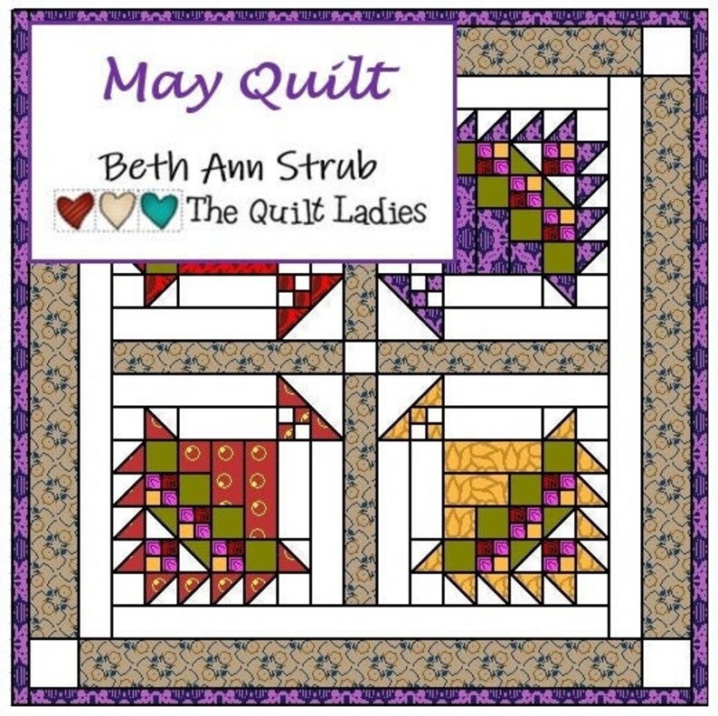 May Quilt Pattern PDF Downloads in Moments Etsy