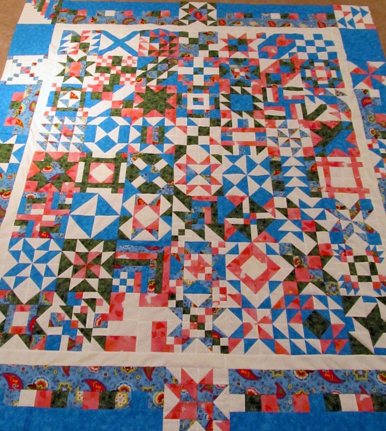 “The Ladies” quilt block sampler pattern book with  68 - Eight by Eight Inch quilt pattern blocks, quilt blocks not too small and not too large. And this quilt pattern is from The Quilt Ladies.