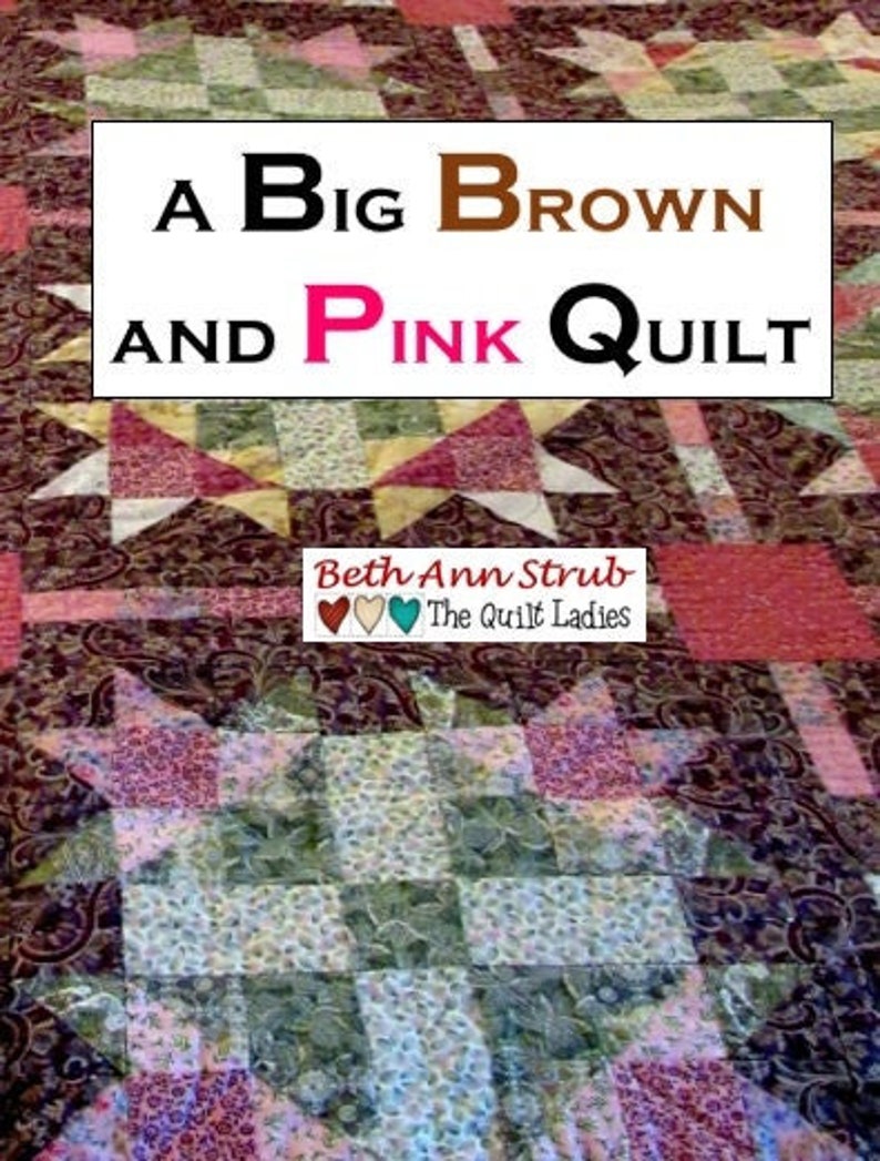 A Big Brown and Pink Quilt Pattern Book from The Quilt Ladies www.bethanndoing.com