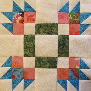 “The Ladies” quilt block sampler pattern book with  68 - Eight by Eight Inch quilt pattern blocks, quilt blocks not too small and not too large. And this quilt pattern is from The Quilt Ladies.