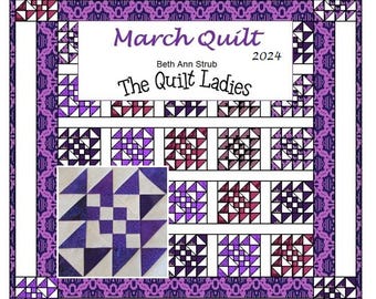 März Quilt Pattern 2024 PDF Digital, Downloads zu Ihnen in Momenten