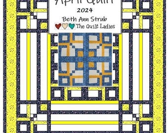 April Quilt Pattern 2024 - Log Cabin Quilt with a Twist - PDF Download