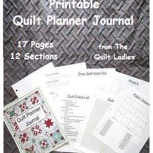 Quilt Planner Journal – Digital Download | 12-Section Quilting Organizer & Keepsake
