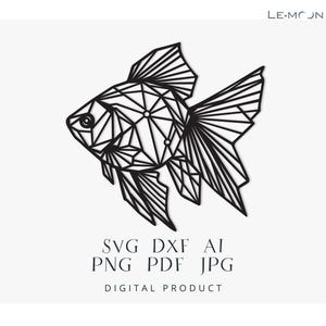 Geometric Fish, Laser Cut SVG|DXF|PDF File | Metal Art Wall Art, Engraving Decal, Silhouette Template | Digital Vector for Instant Download