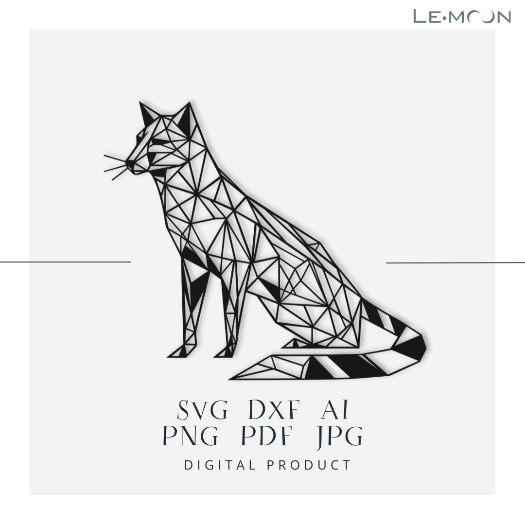 Geometric Cat, Laser Cut SVG|DX File | Metal Art Wall Art, Engraving ...