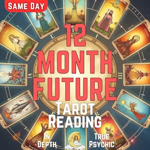 Lectura de tarot de 12 meses, información mensual, orientación psíquica espiritual, pronóstico anual, predicciones personalizadas, lector de mentes