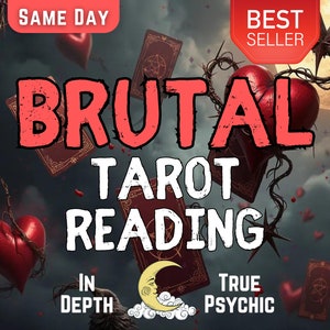 Brute tarotlegging, ongefilterde waarheid, paranormale inzichten, harde waarheden, gedetailleerde tarotbegeleiding, liefdeslezing, gedachten lezen, helderziend