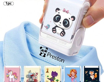 Custom Name Stamp for Clothing, Cute Animal Design, Waterproof Fabric Label
