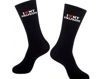 I Love My Girlfriend Socks: Funny Novelty Boyfriend Gift
