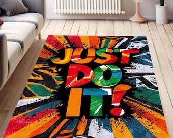 Just Do It Rug, Sneakers Fashion Street Decor Rug