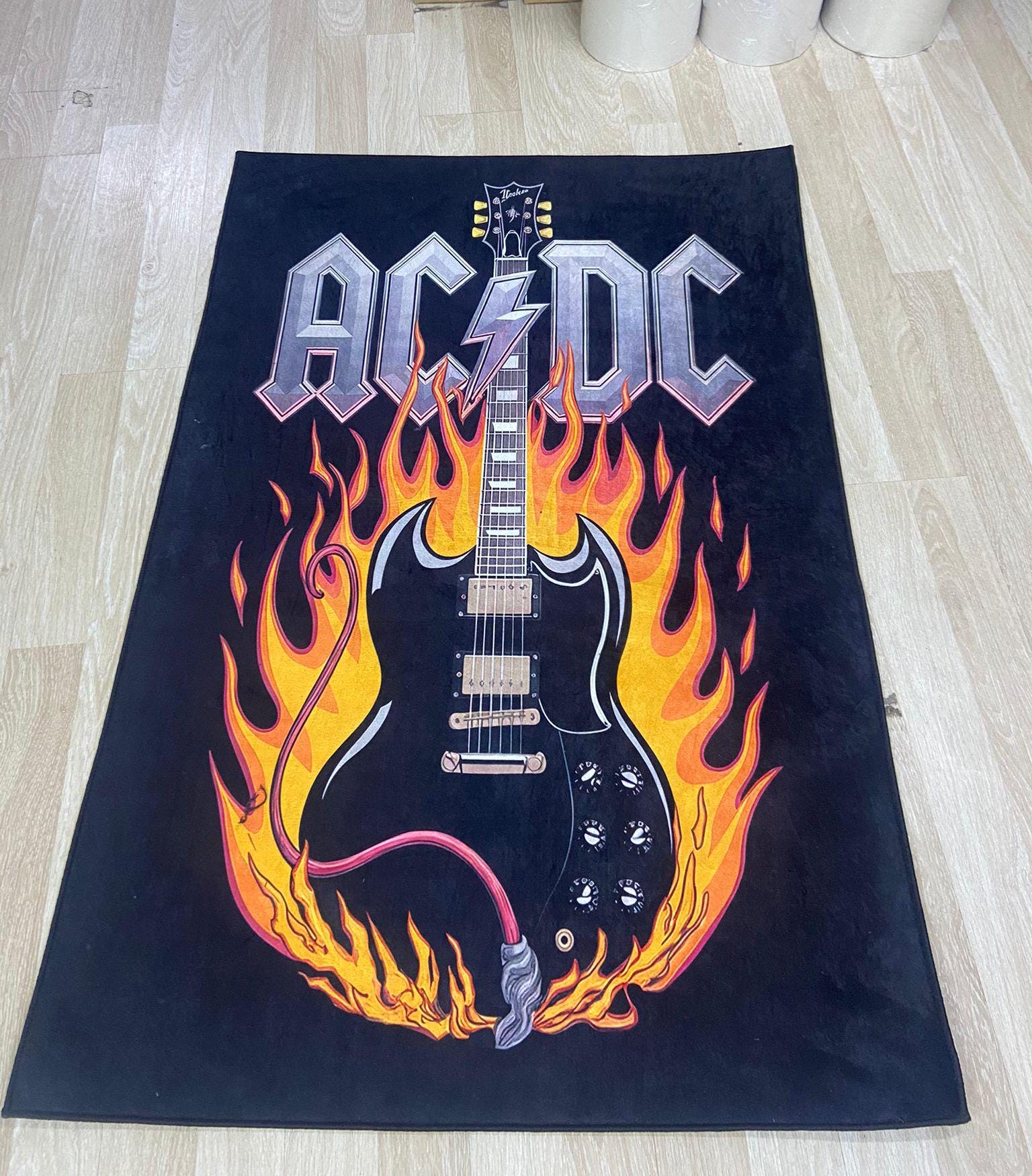 AC DC Rug, Acdc Rugs, Music Band Rug, Heavy Metal Rug, Music Room Rug ...