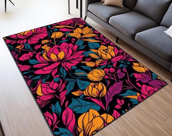 Abstrakter Teppich, Abstrakter Teppich, Waschbarer Teppich, Teppich für Wohnzimmer, Schlafzimmer, Digitaldruck, Moderner Teppich, Geschenkteppich, Farbe
