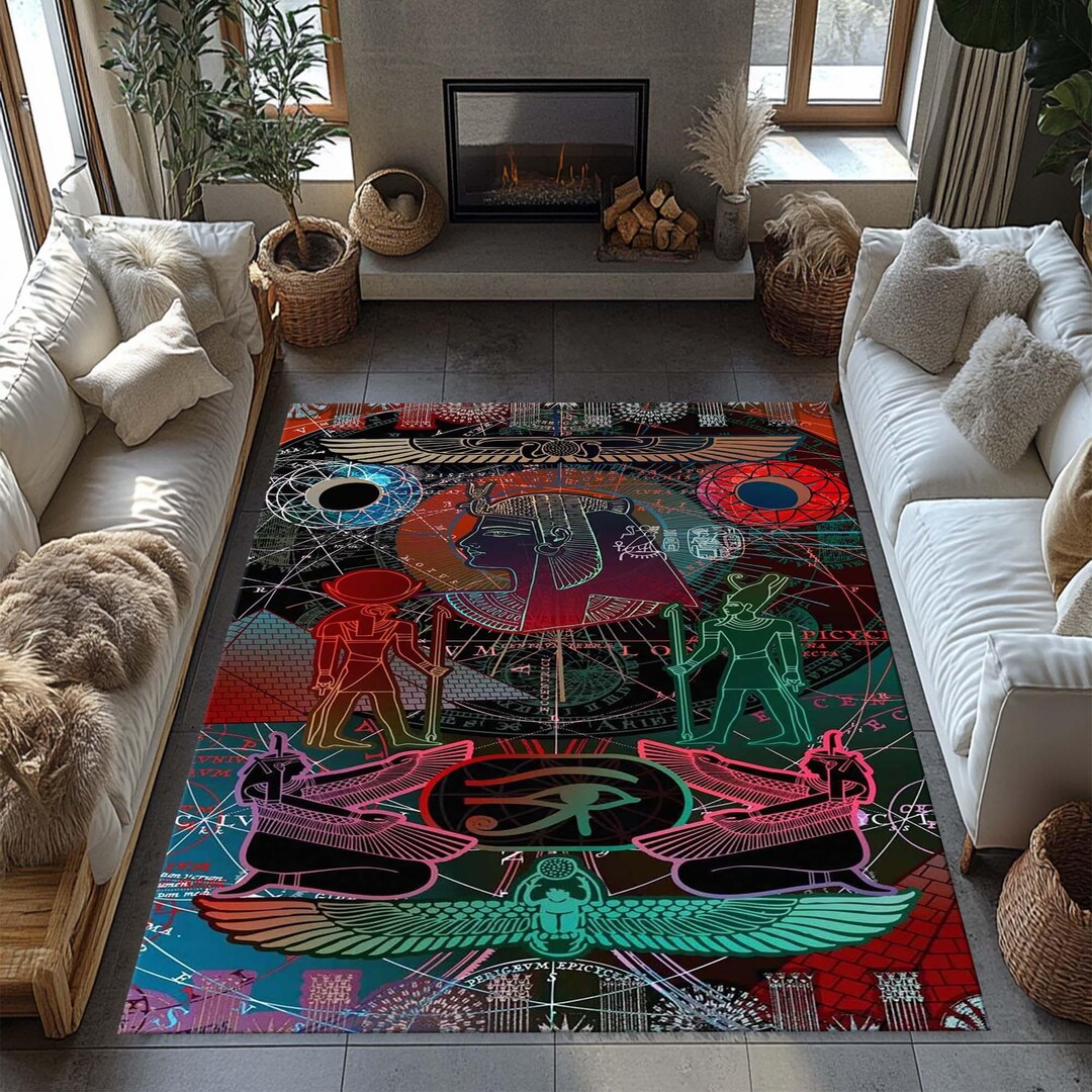 Egypt Rug, Ancient Egypt Rug,anubis Rug, Ancient Rug, Hieroglyph Rug ...