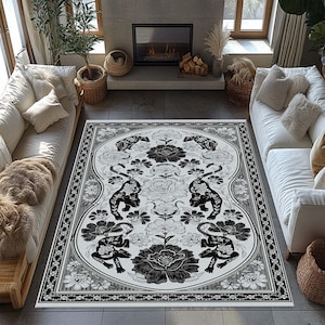 Exquisite Bengal Tiger Printed Area Rug • Vibrant Machine Washable Persian Carpet With Bengal Tigers and Jungle Leaves, Gift for Home,Leopar