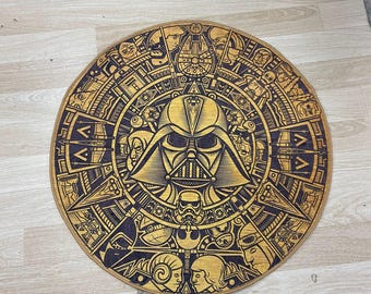 Starwars Rug, Darth Vader Rug, Movie Rug, Movie Room Decor, Rugs For Living Room, Home Decor Carpet, Gift Rug, Non Slip Rug, Soft Circle Rug