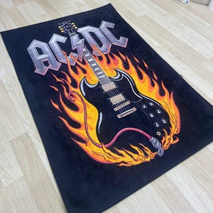 AC DC Rug, Acdc Rugs, Music Band Rug, Heavy Metal Rug, Music Room Rug ...