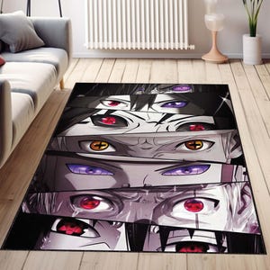 Manga Art Decor, Japanese Movie Rug, AnimeRug, Gift For Him, Floor Rug, Non Slip Rug, Washable Rug, Decorative Rug, Anime Line Art Rug, Rug