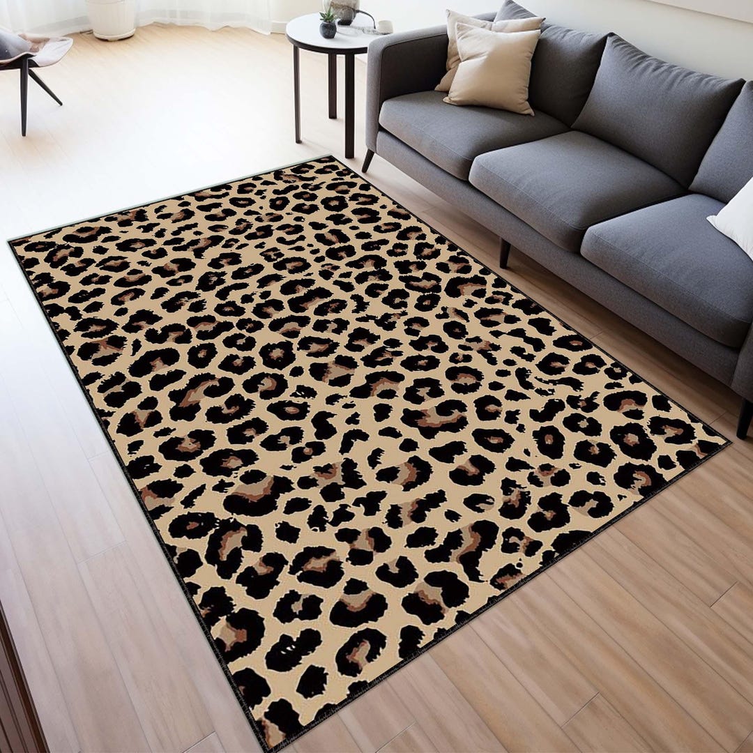 Leopard Rug, Leopard Pattern Rug, Leopard Fur Pattern Rug, Animal Decor ...