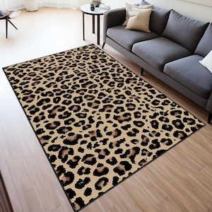 Leopard Rug, Leopard Pattern Rug, Leopard Fur Pattern Rug, Animal Decor Rug, Living Room Rug, Area Rug, Non Slip Rug, Gift Rug, Area Rug