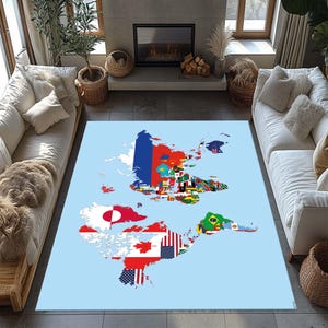 Tappeto con mappa del mondo, tappeto con bandiera, tappeto didattico, tappeto con mappa, mappa del mondo, tappeto con motivo decorativo, tappeto scolastico, tappeto per la casa, tappeto da pavimento popolare nella zona