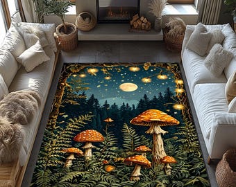 Pilz Teppich, Pilzteppich, Wohnzimmerteppich, 3D Teppich, Wohnkultur, Geschenkidee, Dekorativer Teppich, Design Teppich, Kunstteppich