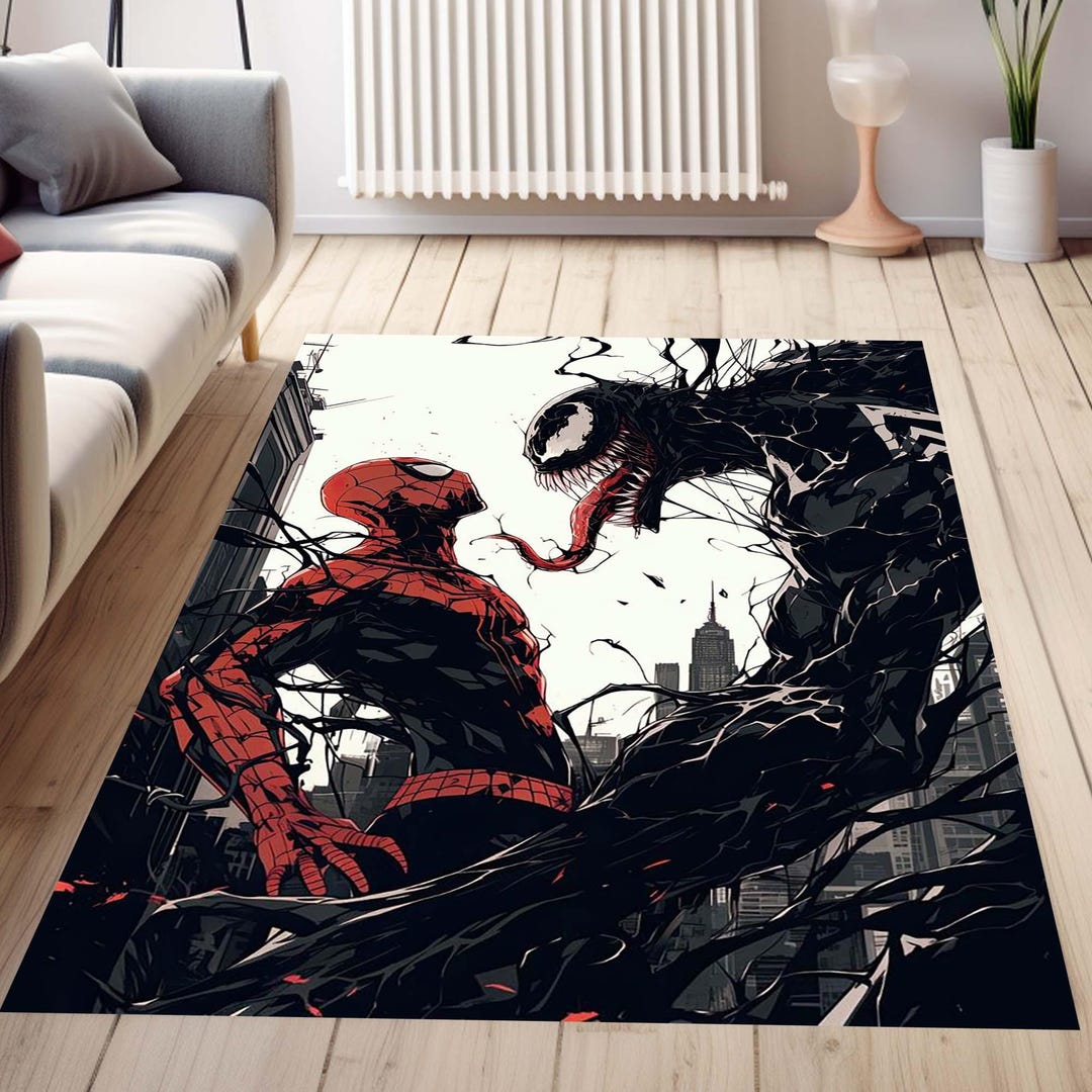 Venom Rug, Spider-man Rug, Super Hero Rug, Venom Rug, 347 May, Magazine ...