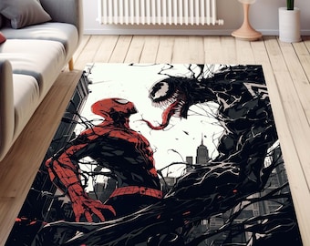 Alfombra de Venom, Alfombra de Spider-Man, Alfombra de superhéroe, Alfombra de Venom, 347 mayo, Portada de revista, Alfombra fantástica, Alfombra de dibujos animados, Alfombra para habitación infantil,