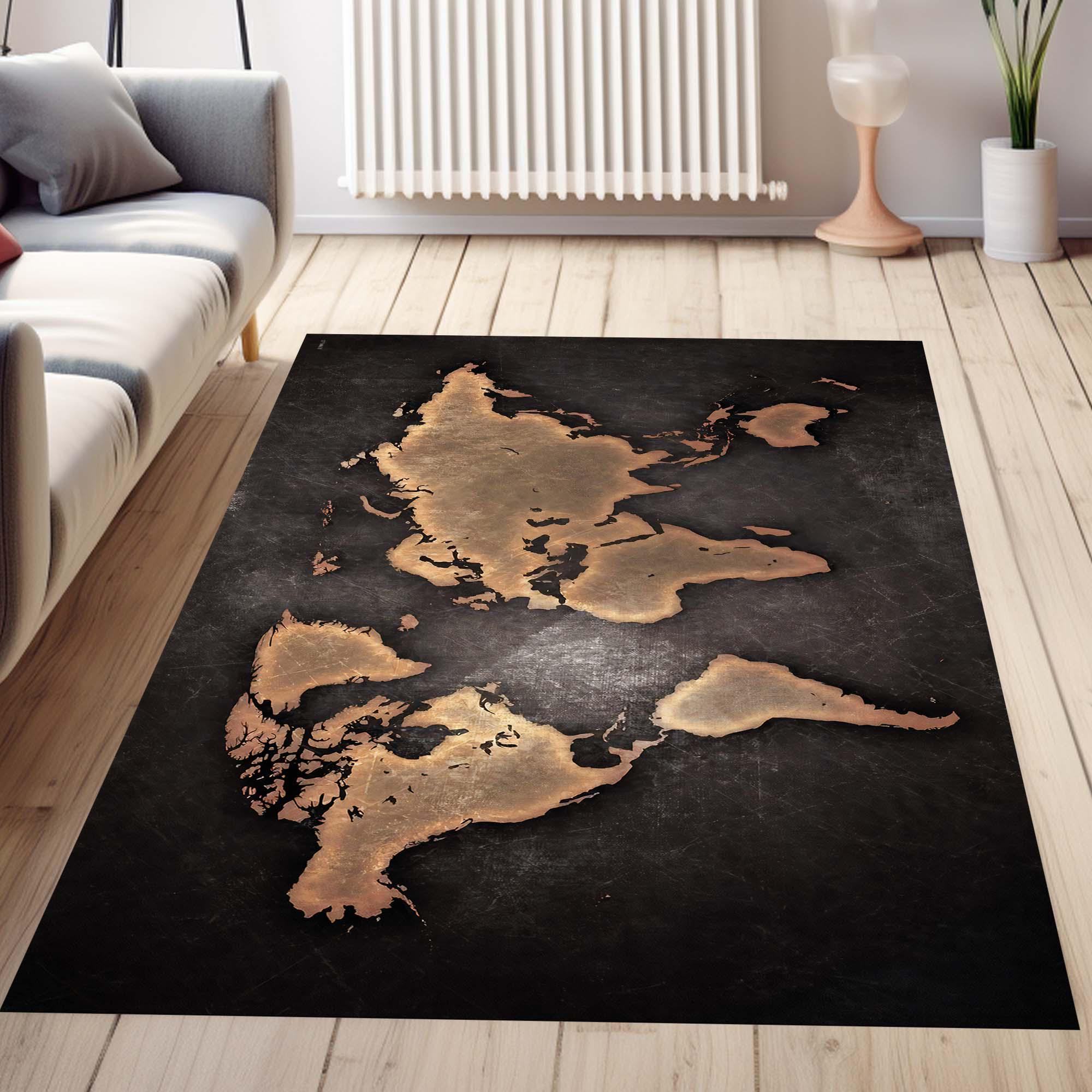 World Map Rug, Large World Map Rug, World Atlas Rug, Map Rug, Easy to ...