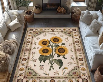 Alfombra de girasoles, decoración floral para cocina, sala y dormitorio, diseño amarillo colorido, decoración del hogar para otoño, regalo para él