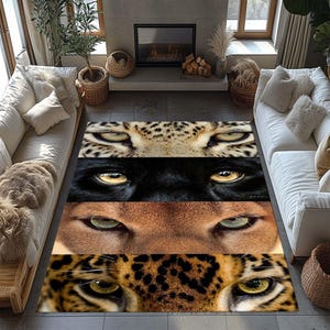 Eye of the Tiger, Predator Rug, Leopard Print Rug, Cheetah Pattern Carpet, Living Room Rug, Animal Rug, Cool Rug, Salon Decor Rug,