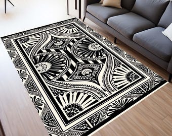 Area Salon Rug, Leaf Rug, Flower Rug, Green Leaf Rug, Indoor Rug, Bedroom Rug, Living Room Rug, Washable Rug, Minimalist Rug, Emerald Green