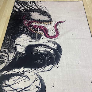Venom Rug, Spider-Man Rug, Super Hero Rug, Venom Rug, 347 May, Magazine Cover,, Fantastic Rug, Cartoon Rug, Kids Room Rug,