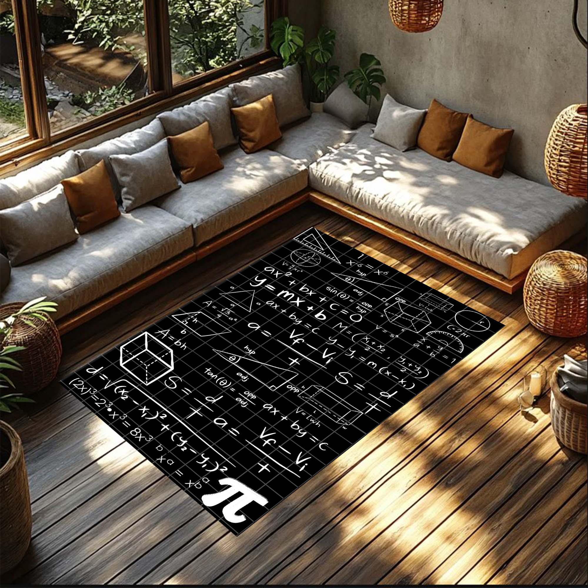 Science Print Rugs Scientific Equation Area Rug, Mathematical Formula Carpet, Mathematics ...