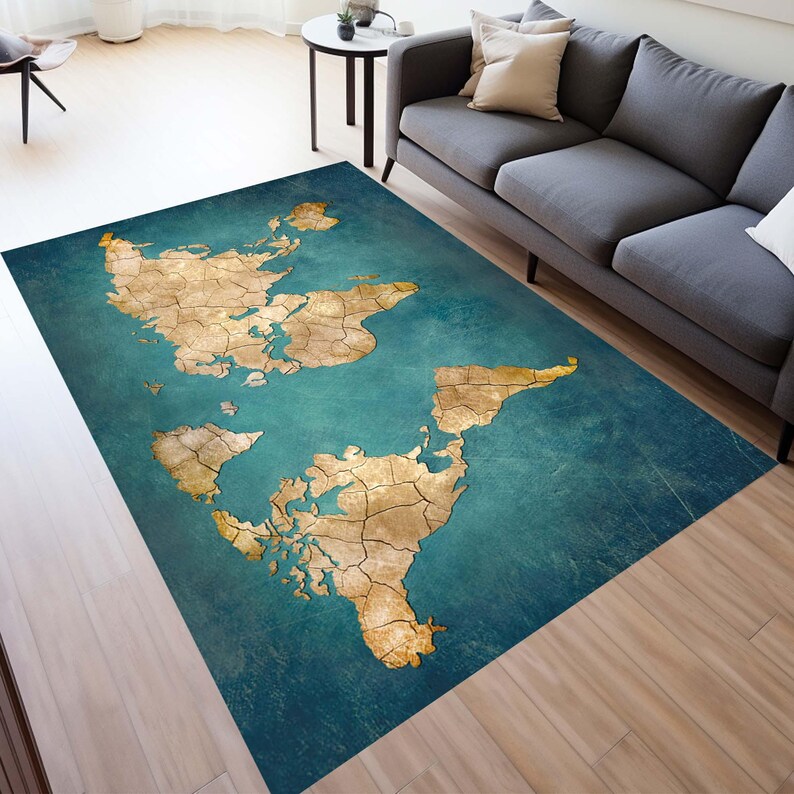 World Map, Educational Map Rugs, Kids Map Rug, Children Rug, Kids Rug ...