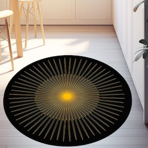 Sun Rug, Sunshine Rug, Round Rug, Circle Rug, Bathmat Rug, Doormat Rug, Indoor Rug, Turkish Rug, Home Decor Rug, Minimalist Rug, Mid Century