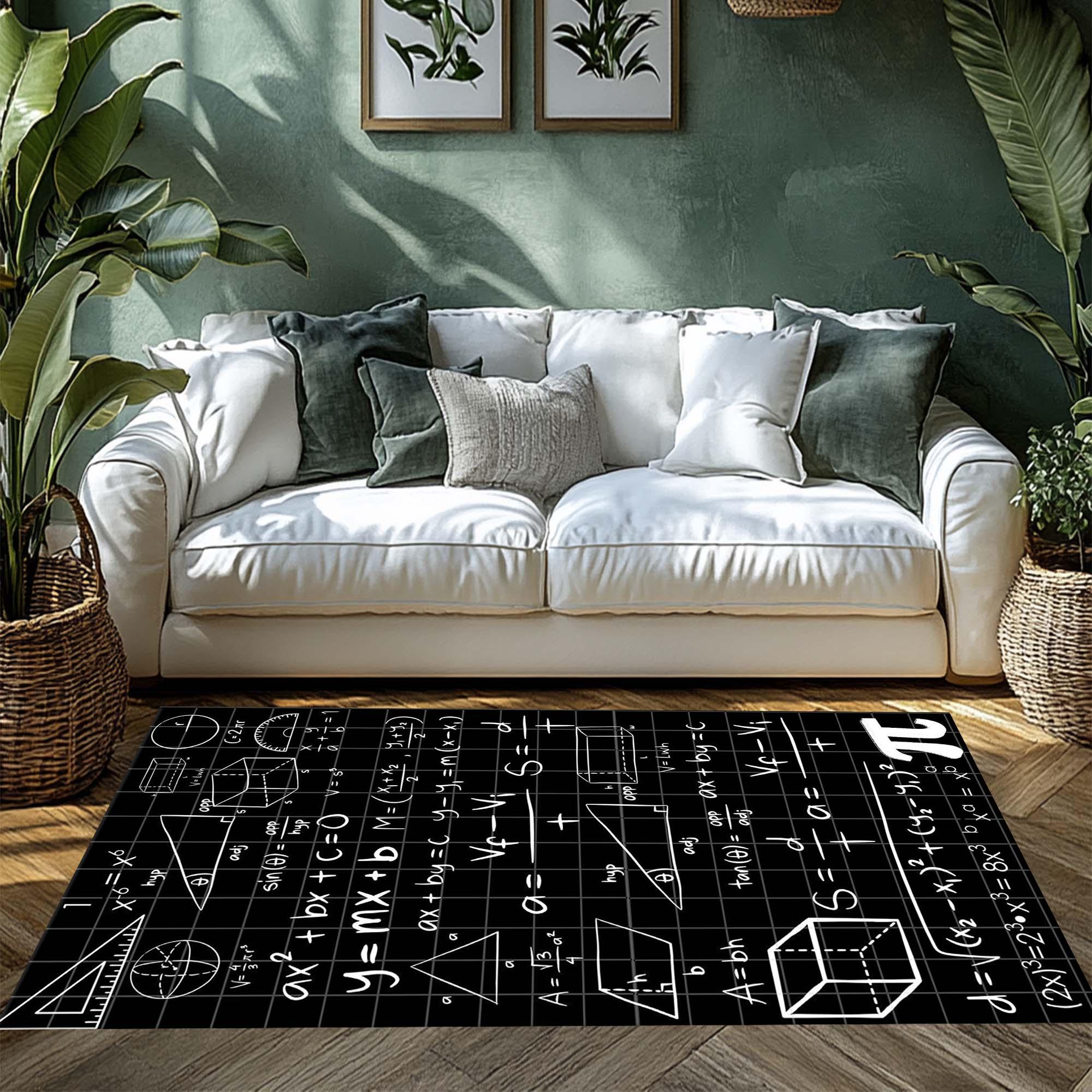 Science Print Rugs Scientific Equation Area Rug, Mathematical Formula Carpet, Mathematics ...