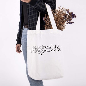 Freshly Picked Tote Bag Reusable Grocery Bag image 1