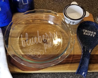 Blueberry Pie Glass Pie Plate