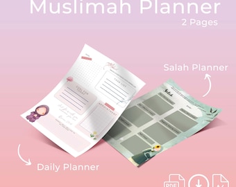 2024 Muslimah Islamic Planner, Daily Planner and Salah Planner Digital Planner