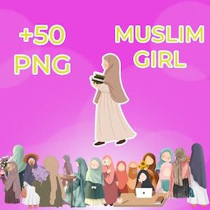 No Faces Muslim Hijabi Girl Muslim Hijab Islamic SVG Muslim Gift Present Stylish Hijabi, PNG File