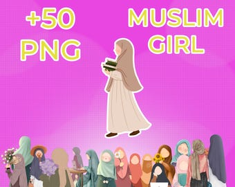 Pas de visages musulman Hijabi fille hijab musulman SVG islamique musulman cadeau présent élégant hijabi, fichier PNG