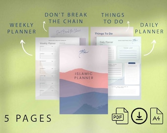 2024 Muslim Islamic Planner, Weekly - Daily Planner, To Do List, Habit Tracker, My Goals Digital Planner