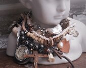 One is the Loneliest Number Heavy metal Vintage Religious Bone Charm Bracelet