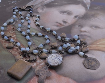 Don't Stop Believin' Antique Brass and Rosary Assemblage