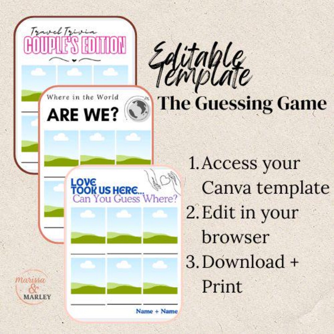 Access Trivia Photo Trivia Game: Editable Canva Template (instant Access) - Etsy